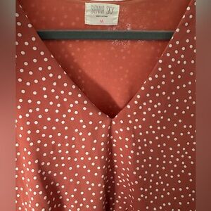 Sienna Sky size polka dot dress with pockets and front tie Size Medium